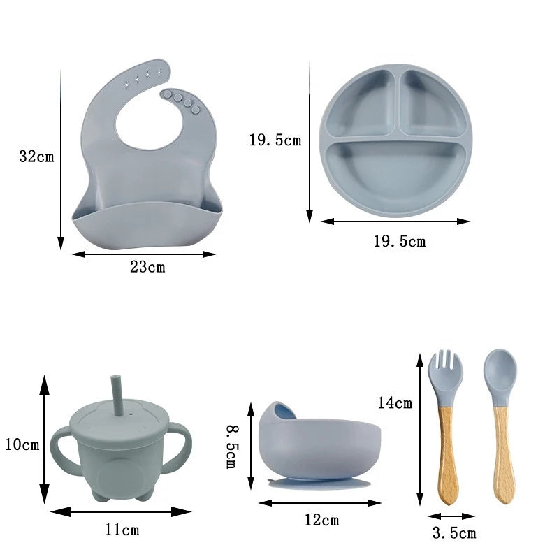 Children's Dishes Set Baby Silicone 6/8-pieces