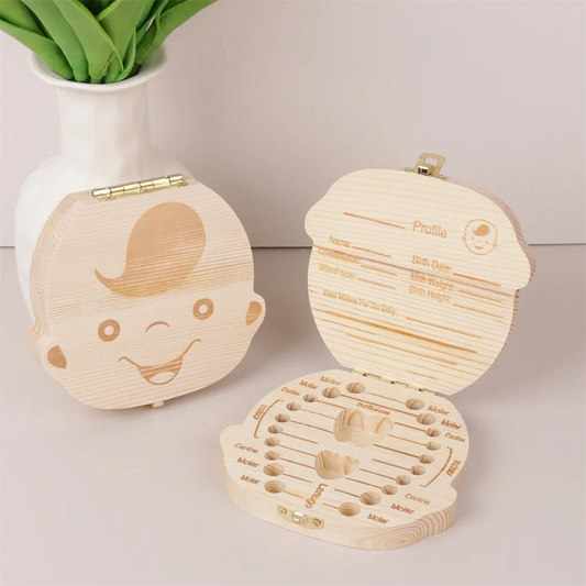 Wooden Baby Teeth Storage Box.