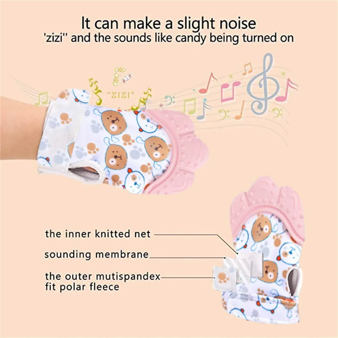 Newborn Teething Silicone Mittens Multi-Layer