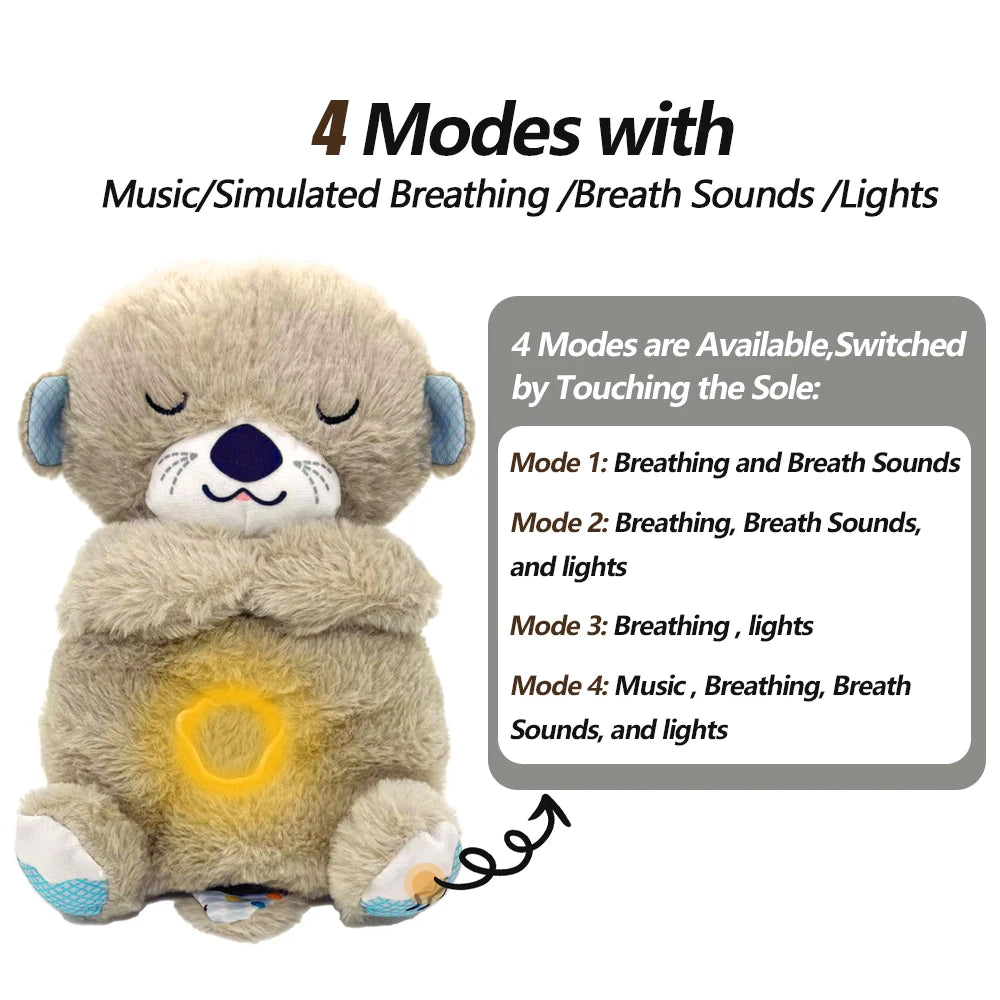 Breathing Bear Baby Soothing Music Baby Sleeping Sound and Light Doll Toy Gift