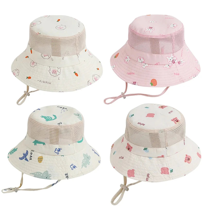 Cartoon Kids Bucket Hat 2025 Summer Children Cap Beach