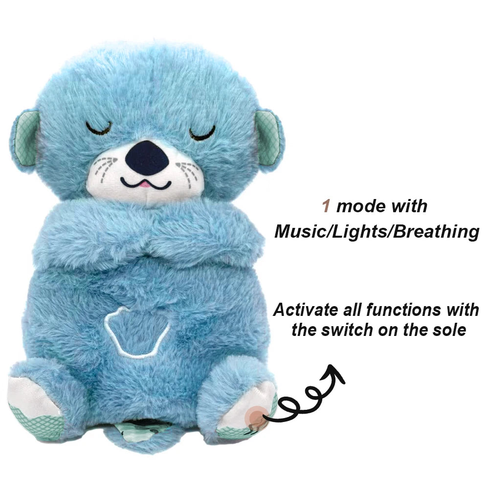 Breathing Bear Baby Soothing Music Baby Sleeping Sound and Light Doll Toy Gift