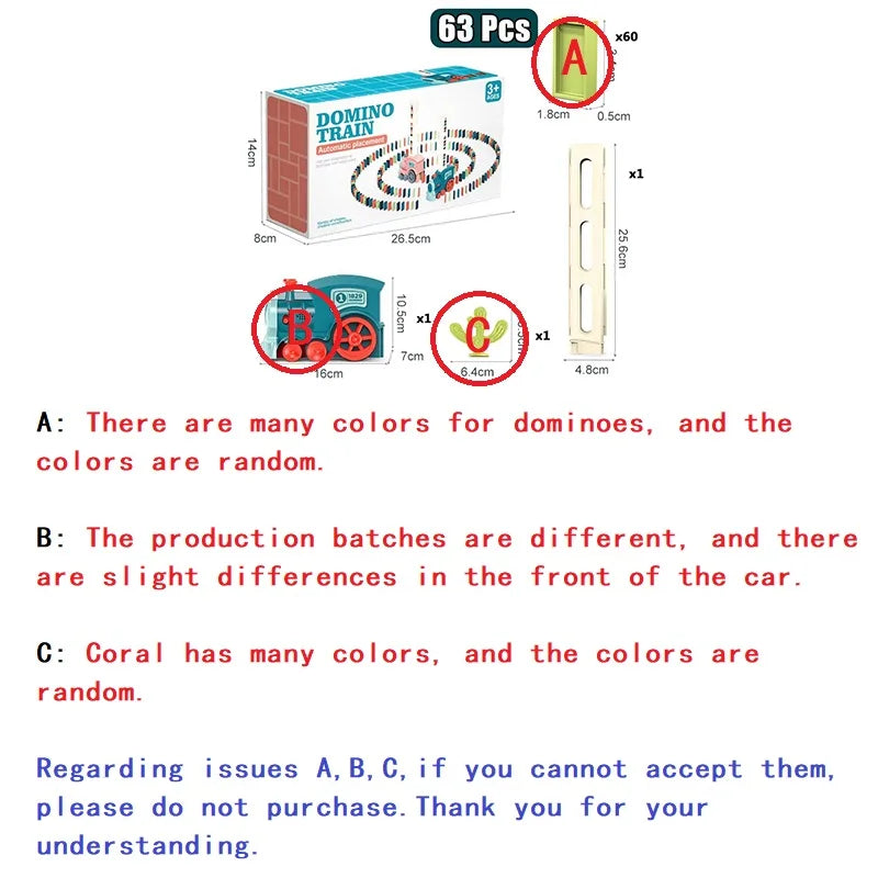 Kids Automatic Laying Domino Train Electric Car