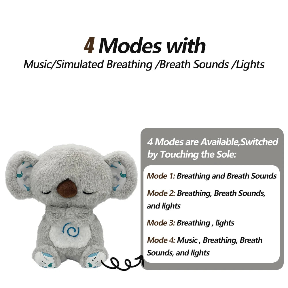 Breathing Bear Baby Soothing Music Baby Sleeping Sound and Light Doll Toy Gift