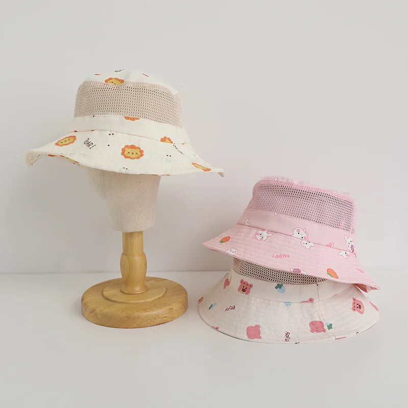 Cartoon Kids Bucket Hat 2025 Summer Children Cap Beach