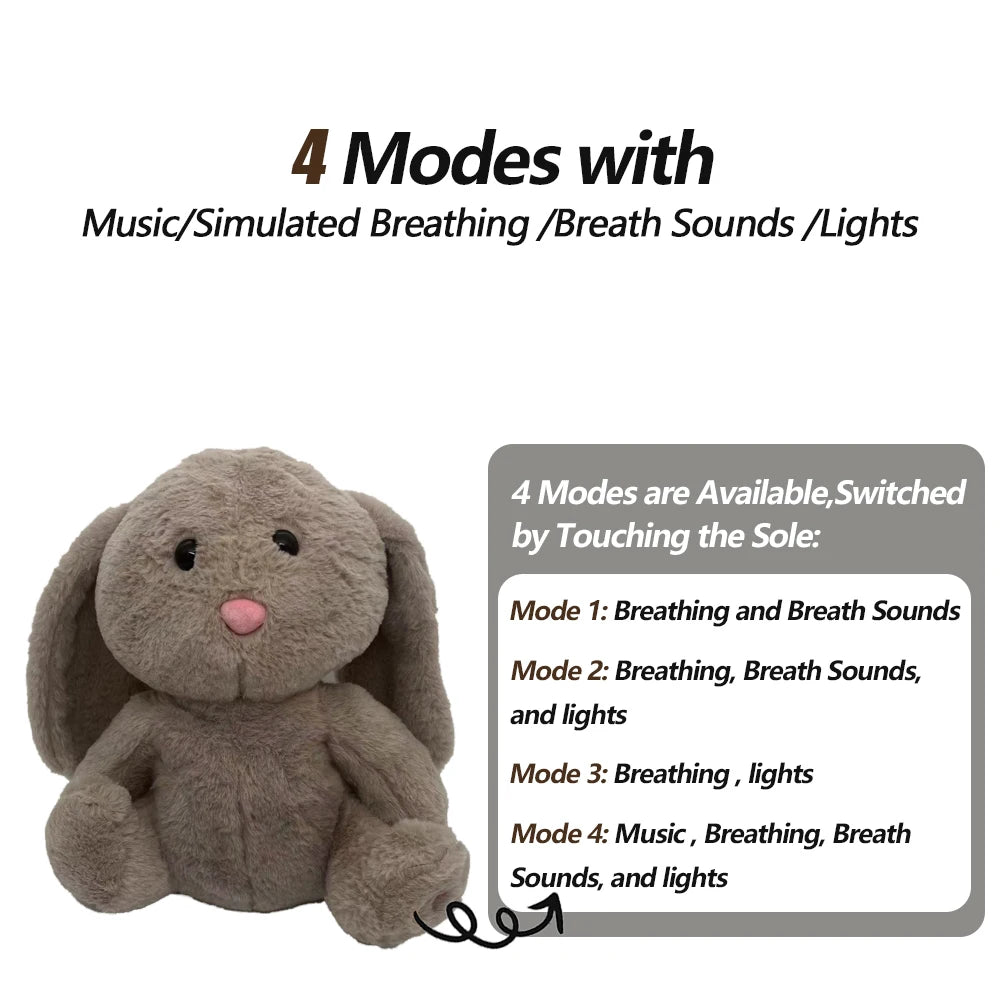 Breathing Bear Baby Soothing Music Baby Sleeping Sound and Light Doll Toy Gift