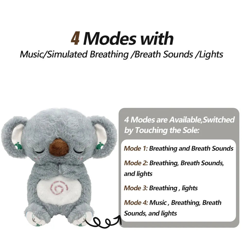 Breathing Bear Baby Soothing Music Baby Sleeping Sound and Light Doll Toy Gift
