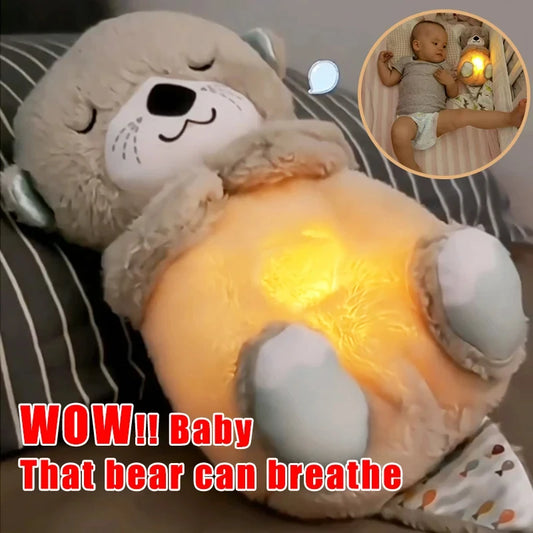 Breathing Bear Baby Soothing Music Baby Sleeping Sound and Light Doll Toy Gift