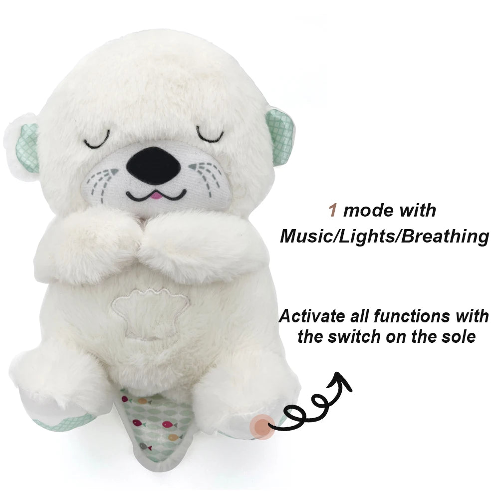 Breathing Bear Baby Soothing Music Baby Sleeping Sound and Light Doll Toy Gift