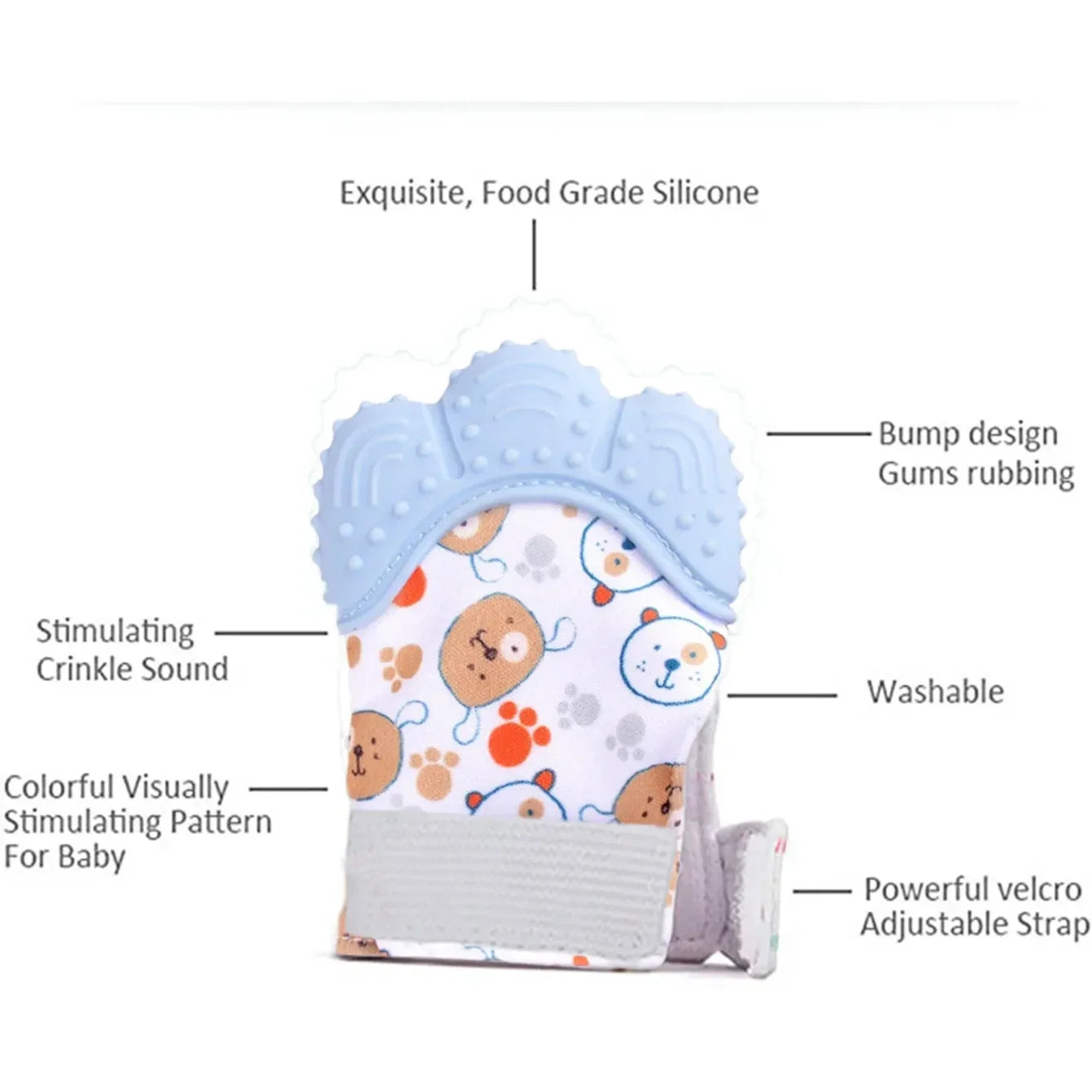 Newborn Teething Silicone Mittens Multi-Layer